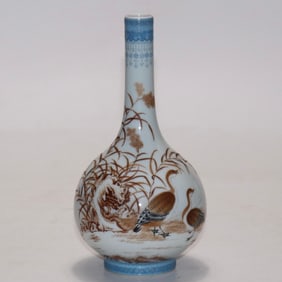 A Rare Ink Color Duck Pattern Vase?