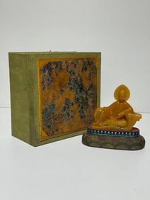 A Rare Tianhuang Stone Carved Arhat Statue