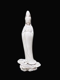 A Rare Blance-De-Chine Statue of Avalokitesvara