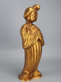 A Rare Gilt Bronze Human-shaped Ornament?