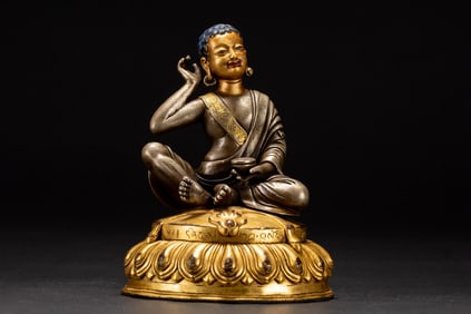 A Rare Gilt Silver Buddha Statue