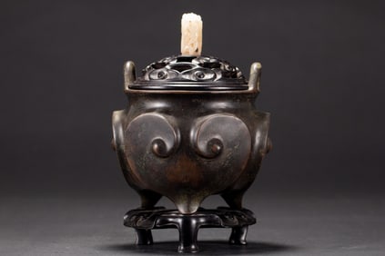 A Rare Bronze Tripod Censer