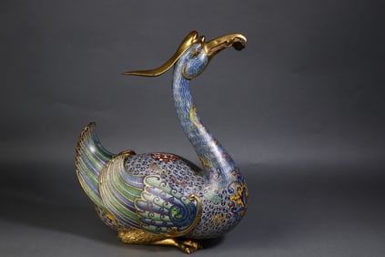 A Rare  Cloisonne Enamel Duck