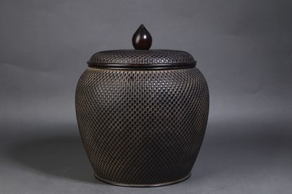 A Rare  Red Sandalwood Tea Caddy