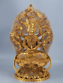A Rare Gilt Bronze Filigree Buddha Statue?
