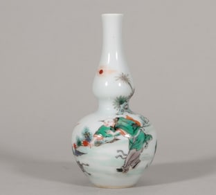 A Rare Wucai Figure and Story Pattern Vase