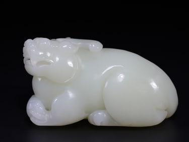A Rare Hetian Jade Auspicious Beast Ornament?