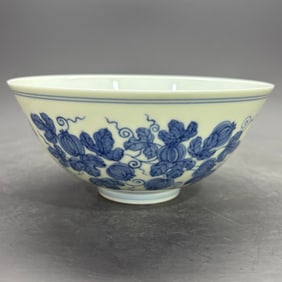 A Rare Blue and white Watermelon Pattern Bowl