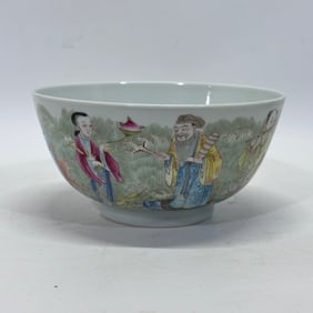 A Rare Famille-Rose Character and Story Pattern Bowl