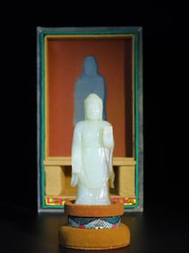 A Rare Hetian jade Buddha Statue