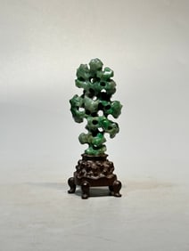 A Rare Huanghuali Wood White Jade Ornament