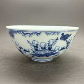 A Rare Blue and white figure story pattern Bowl