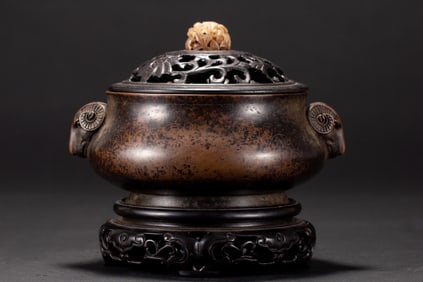 A Rare Bronze Sheep-Ear Censer