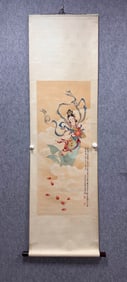 A Chinese Vertical Scroll Ink Painting of Figure on Silk