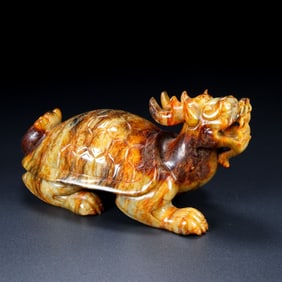 A Rare Hetian Jade Dragon Turtle Ornament?