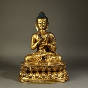A Rare Gilt Bronze Statue of Sakyamuni?