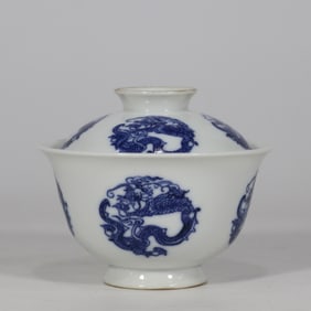 A Rare Blue and White Dragon Pattern Bowl?