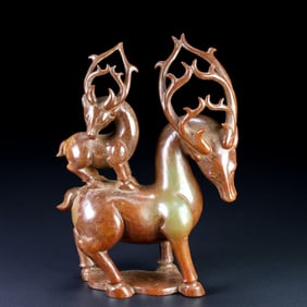 An Archaic Gaogu yu Sika Deer Ornament
