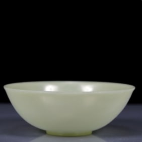 An Exquisite Greenish Jade Bowl
