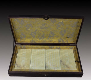 A Set of Exquisite White Jade Poem Book