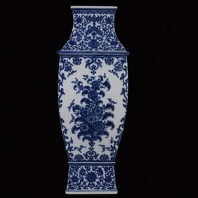 A Huge Blue and White Flower Pattern Vase