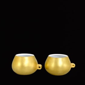 A Pair of Exquisite Gold Ground Water Pot
