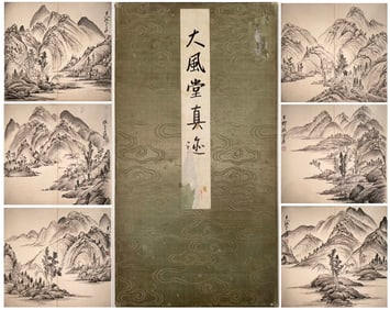 A Chinese Album Ink Painting of Landscape on Paper,Zhang Daqian