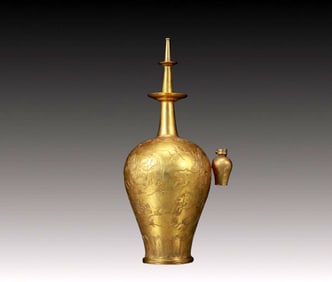 An Exquisite Gilt Bronze Character and Story Pattern Pot