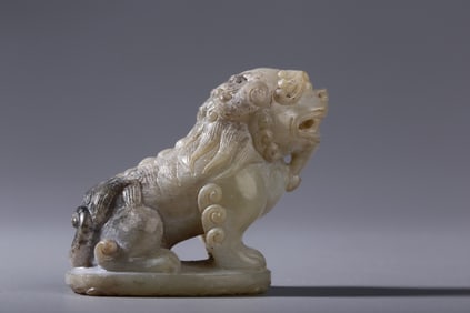 A Rare Hetian Jade Lion