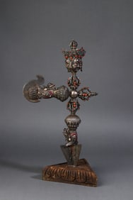 A Rare  Pure Silver Kai Hundred Treasures Ritual Objects