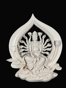 A Rare Blance-De-Chine Statue of Thousand-hand Guanyin