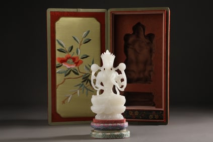 A Rare Hetian Jade Buddha Statue