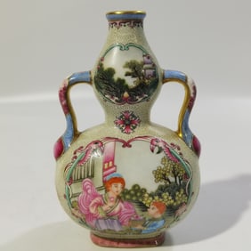 A Rare Enamel Character Patterns Vase