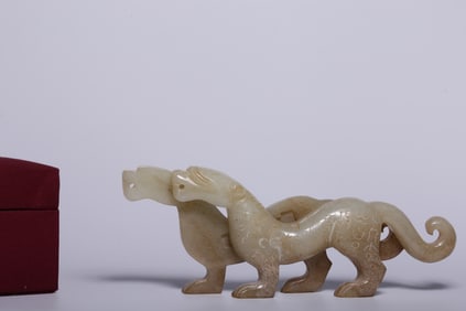 A Rare Hetian Jade Tiger Tally