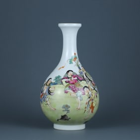 A Rare Famille-Rose Figure Story Pattern Vase