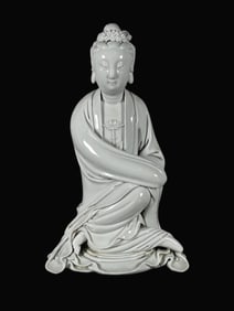 A Rare Blance-De-Chine Statue of Avalokitesvara