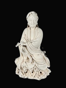 A Rare Blance-De-Chine Statue of Avalokitesvara