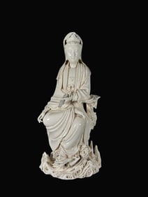 A Rare Blance-De-Chine Statue of Avalokitesvara
