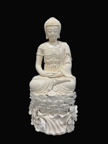 A Rare Blance-De-Chine Statue of Bodhisattva