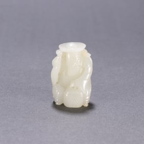 A Rare  Hetian Jade Fisherman Carving