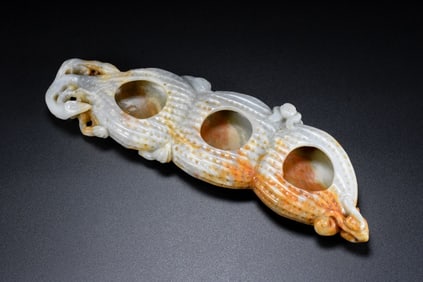 A Rare Hetian Jade Peanut Brush Washer Ornament?