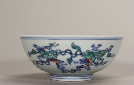 A Rare Doucai Flower and Fruit Pattern Bowl