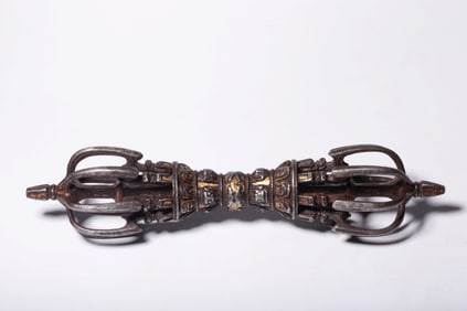 A Rare Iron Gilt Gold Vajra