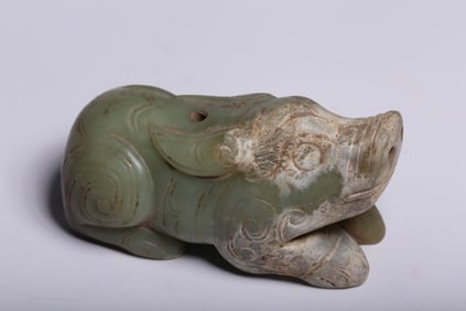 A Rare Archaic Jade Pig