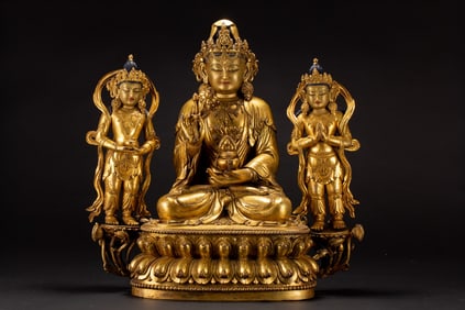 A Rare Gilt Bronze Buddha Statue