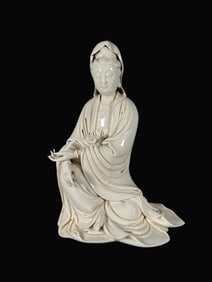 A Rare Blance-De-Chine Statue of Avalokitesvara