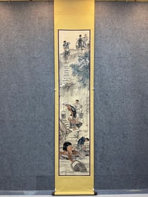 A Chinese Vertical Scroll Ink Painting of Figure on Paper