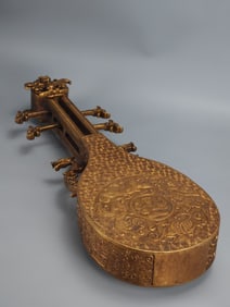 A Rare Gilt Bronze Pipa?