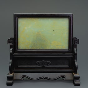 A Rare Hetian Jade Table Screen