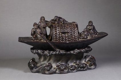 A Rare Eaglewood Figure and Boat Ornament?